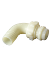 Codo plástico con machón de 1" 1/2 para manguera de 40 mm