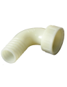 Codo plástico 1" 1/4 para manguera de 30 mm con junta