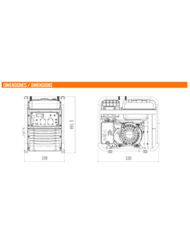 Generador Genergy inverter Rodas 3800W 230V arranque eléctrico