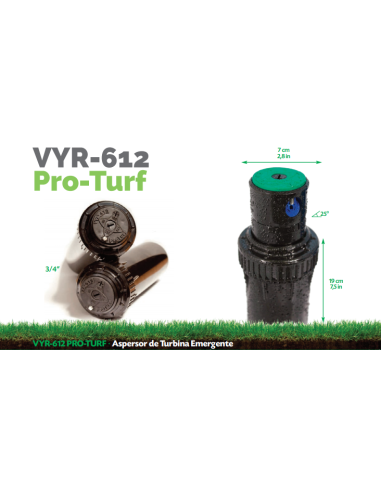 Aspersor Turbina VYR-612 Pro-Turf 3/4" Hembra Vyrsa