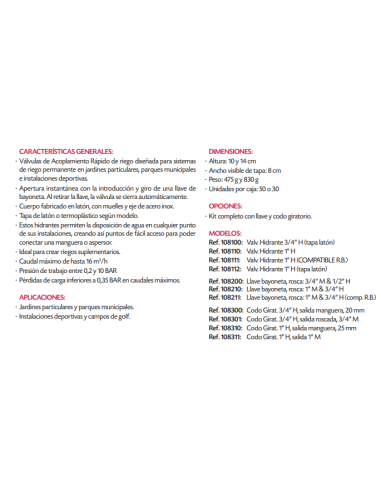 Codo Giratorio VYR-81 1" Hembra. Salida Manguera 25 MM Vyrsa