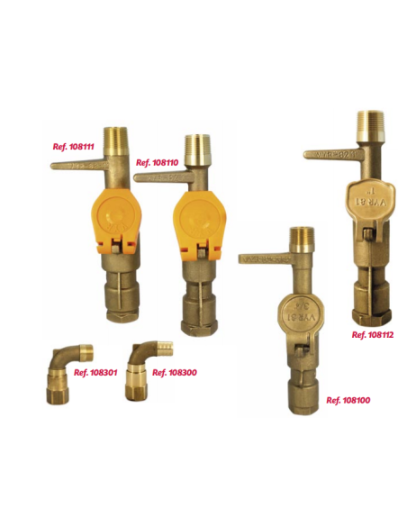 Codo Giratorio VYR-81 3/4" Hembra. Salida Manguera 20 MM Vyrsa