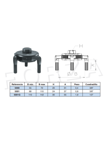 Extractor Filtro Aceite 5001 Forza Patas 68 X 110
