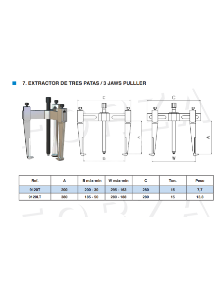 Extractor Mecánico 9120LT Forza 3 Patas 380 X 185
