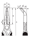  Alicate De Boca Semirredonda Punta Curva 45º Bahco 2427D