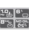 Compresor Pistón Sil-Tec 1CV 8Bar/6L Airum Nuair