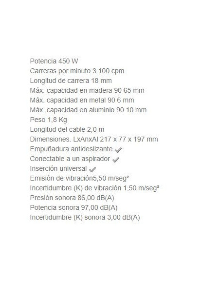 Sierra Calar 4326 450W Makita