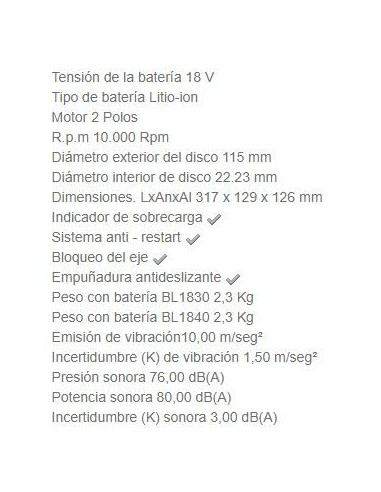 Miniamoladora Makita DGA452Z