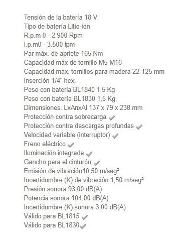 Atornillador de impacto Makita DTD152Z a batería 18V 