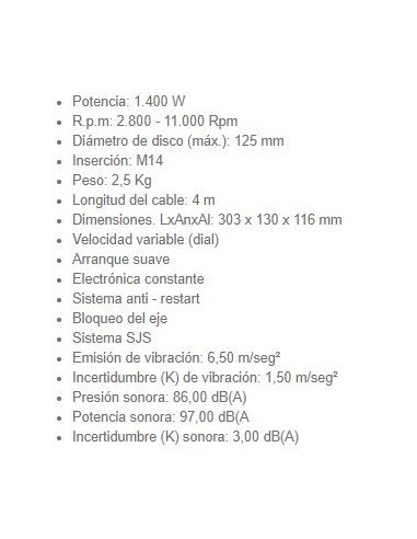 Miniamoladora 125 mm Makita GA5040C01 1400 W