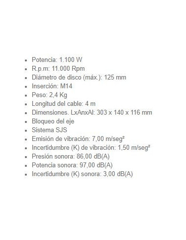 Miniamoladora Makita GA5040RZ 125 MM con 1.100W