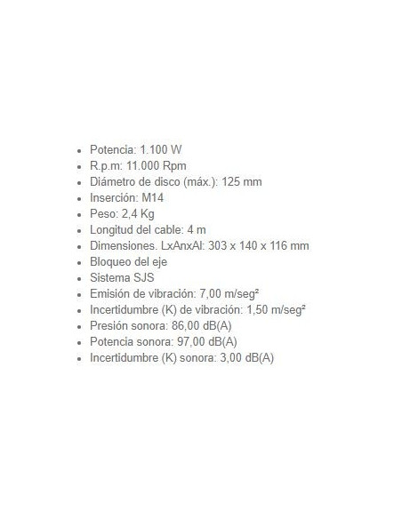 Miniamoladora Makita GA5040RZ 125 MM con 1.100W