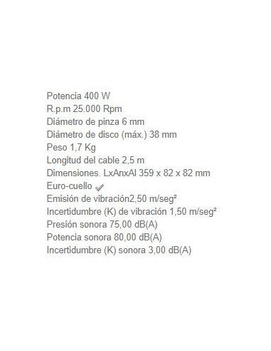 Amoladora Recta GD0601 400W