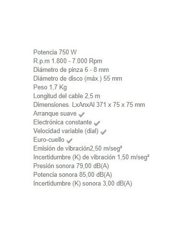 Amoladora Recta GD0810C 750W Makita