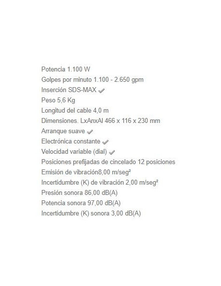 Martillo Demoledor 5,6KG 1100 W  Makita