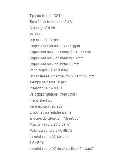 Martillo Ligero HR166DSAE1 16 MM 10.8V Makita