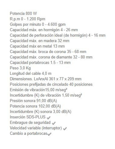 Martillo Ligero HR2630T 26 MM 3 Modos Makita