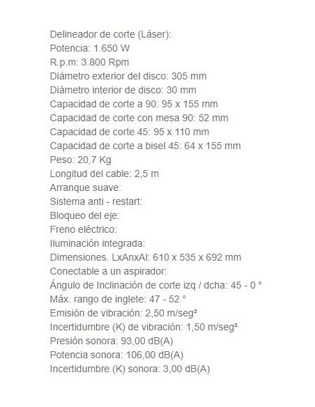 Ingletadora LH1201FL 305 MM 1650W Makita