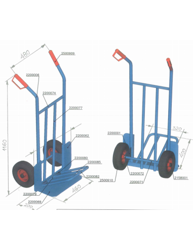 Carro Almacén Pala Larga Profer PT1263