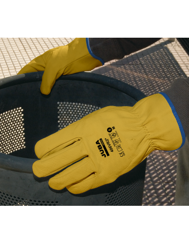 Guante Piel Flor Vacuno Amarillo 406VR2 Juba