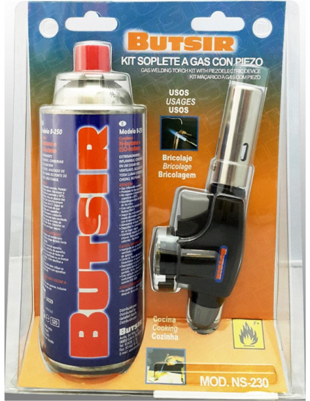 Soldador Gas Piezo + 1 Cartucho COCH0014 Butsir