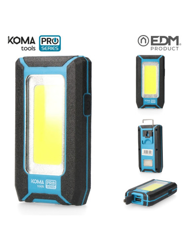 Linterna Led Recargable 500LU Con Gancho + Imán KOMA TOOLS