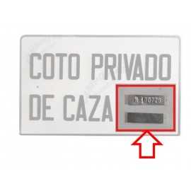 Placa Número De Coto De Caza