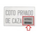 Placa Número Identificación Coto